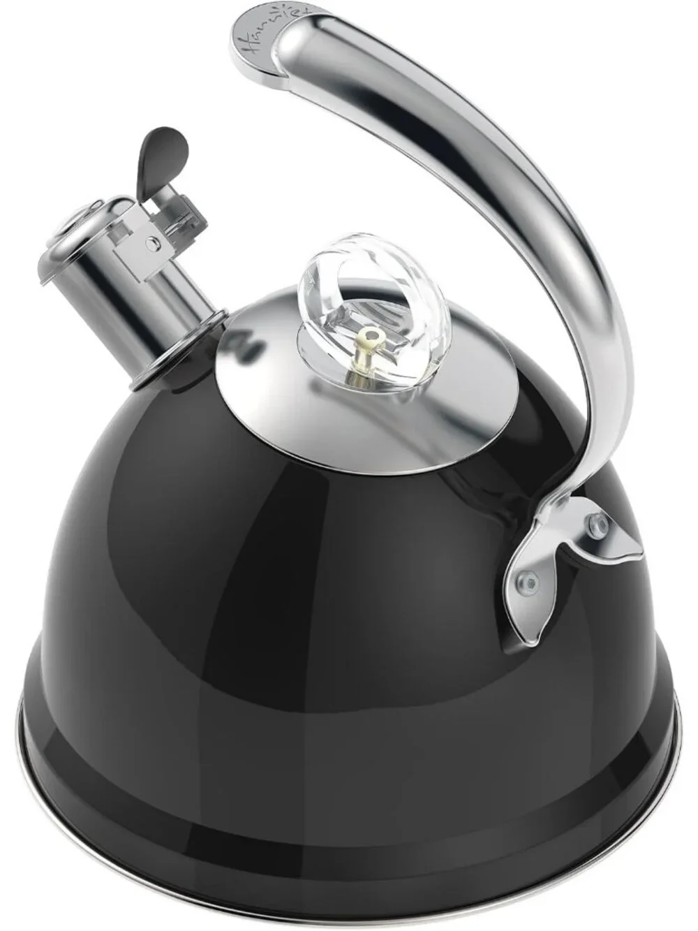 2.5 Qt Stainless Steel Whistling Tea Kettle for Gas, Electric Induction Black